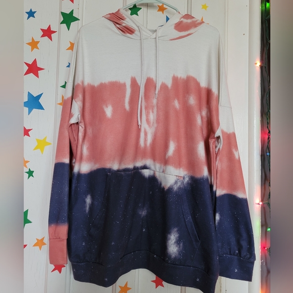 Tie-Dye Color Block Women's Hoodie - Picture 1 of 1